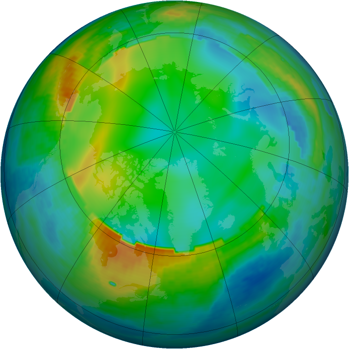 Arctic ozone map for 04 December 1988